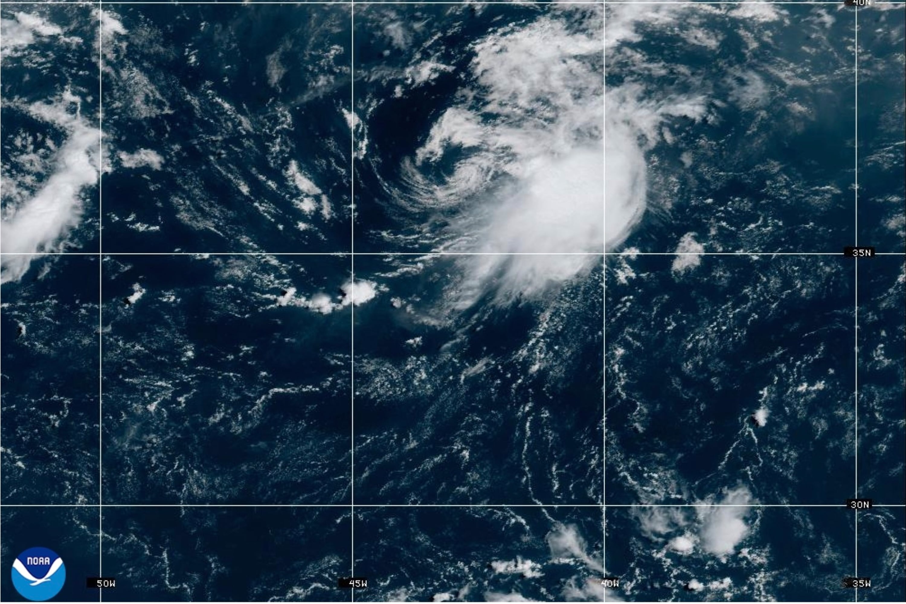 El Centro Nacional de Huracanes advirtió que las lluvias de Dolly podrían causar inundaciones repentinas en sectores del Caribe, aunque no prevé grandes cambios en su intensidad (NOAA vía AP)