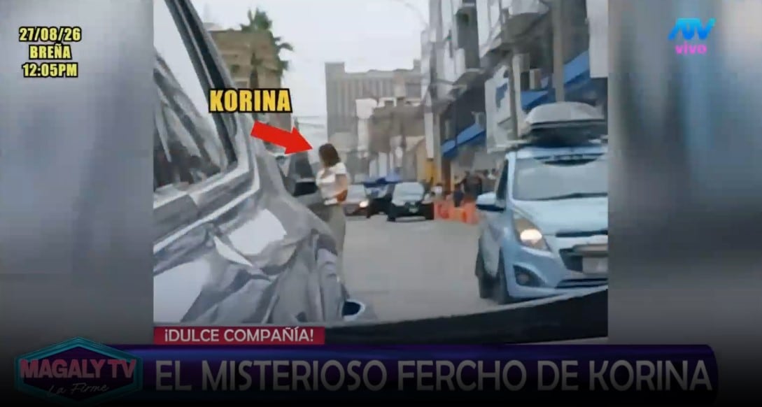 Korina Rivadeneira es captada con acompañante mientras realiza trámites y almuerza: Magaly revela detalles. Captura: Magaly TV La Firme.