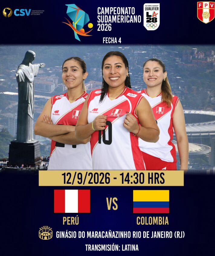 Perú vs Colombia por el Campeonato Sudamericano de vóley 2026