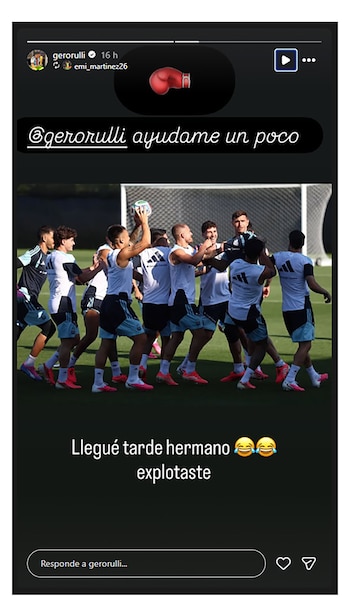 La respuesta de Gero Rulli: "Llegué tarde hermano, explotaste" (@gerorulli)