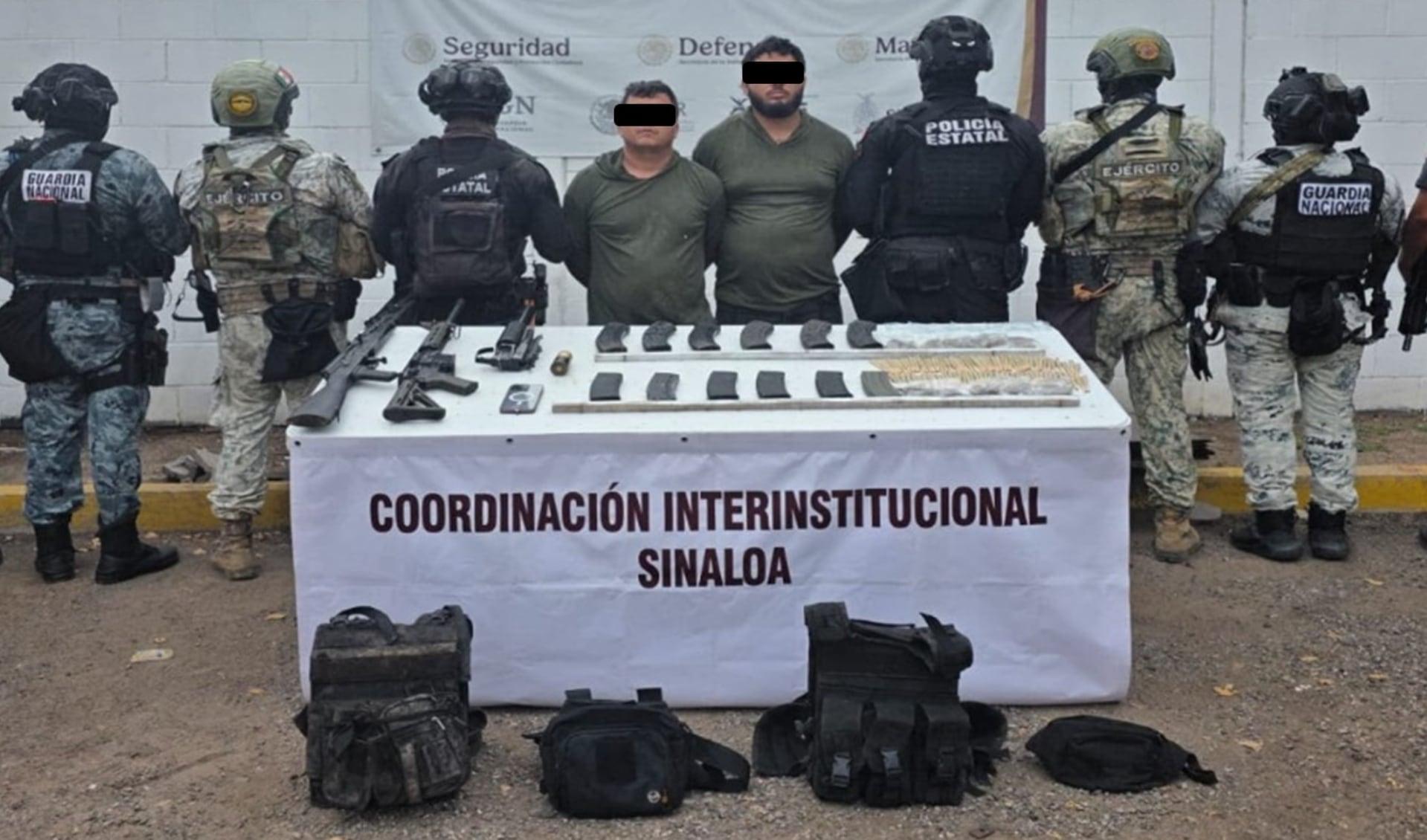 Ángel Gabriel N , alias “Tronco” y Milton Yair N fueron detenidos por elementos del Ejército Mexicano. Crédito: Defensa