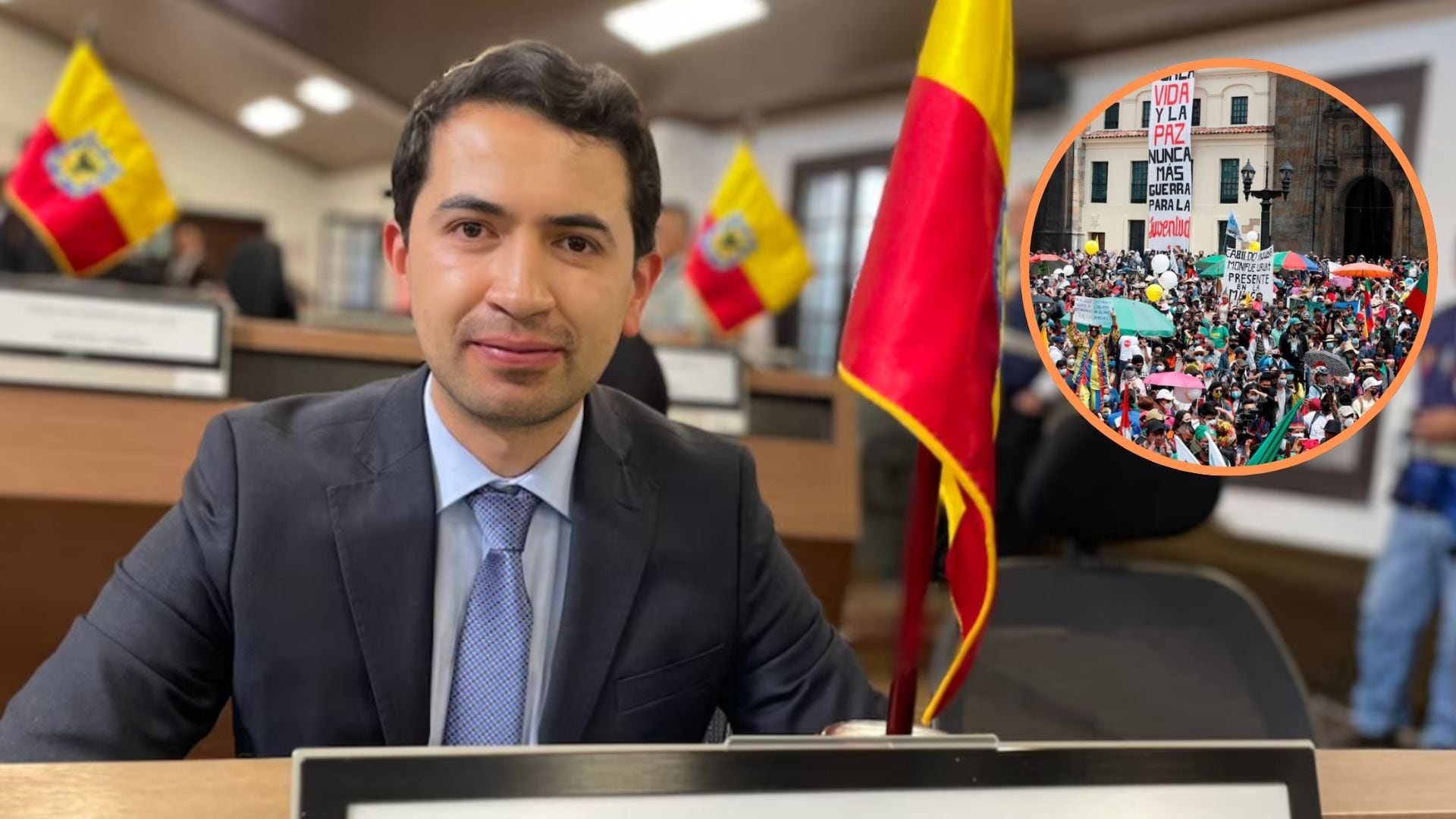Daniel Briceño habló del derecho a la protesta en Colombia - crédito @Danielbricen/X - Carlos Ortega/EFE