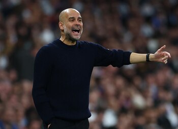 Pep Guardiola en el Santiago