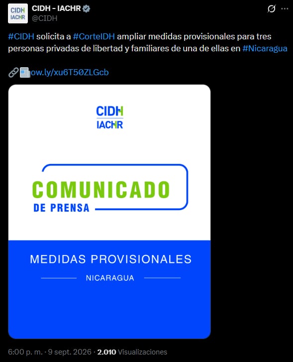 CIDH recurre a la Corte IDH por tres presos en La Modelo: incomunicación, carencias básicas y un pedido urgente contra daños irreparables.