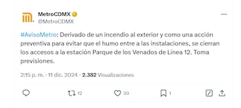 Cierran la estación Parque de