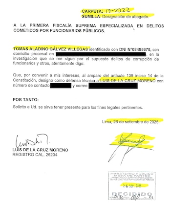 Tomás Gálvez designó un nuevo