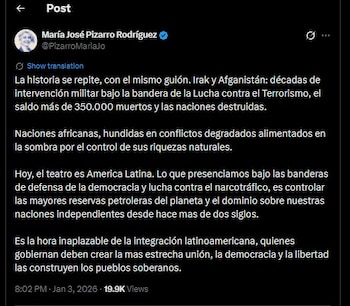 María José Pizarro lanzó duras