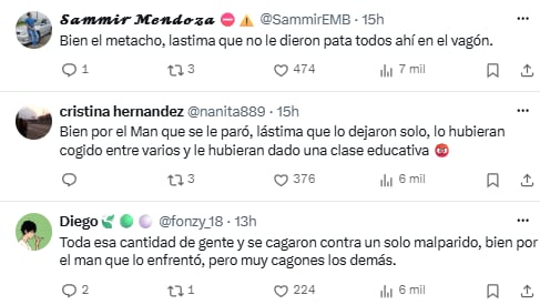 Comentarios tras altercado en articulado en Bogotá - crédito X
