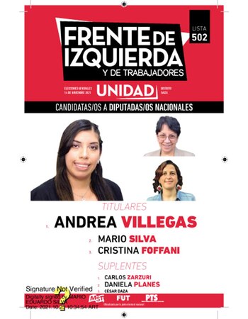 Foto: Boleta del Frente de