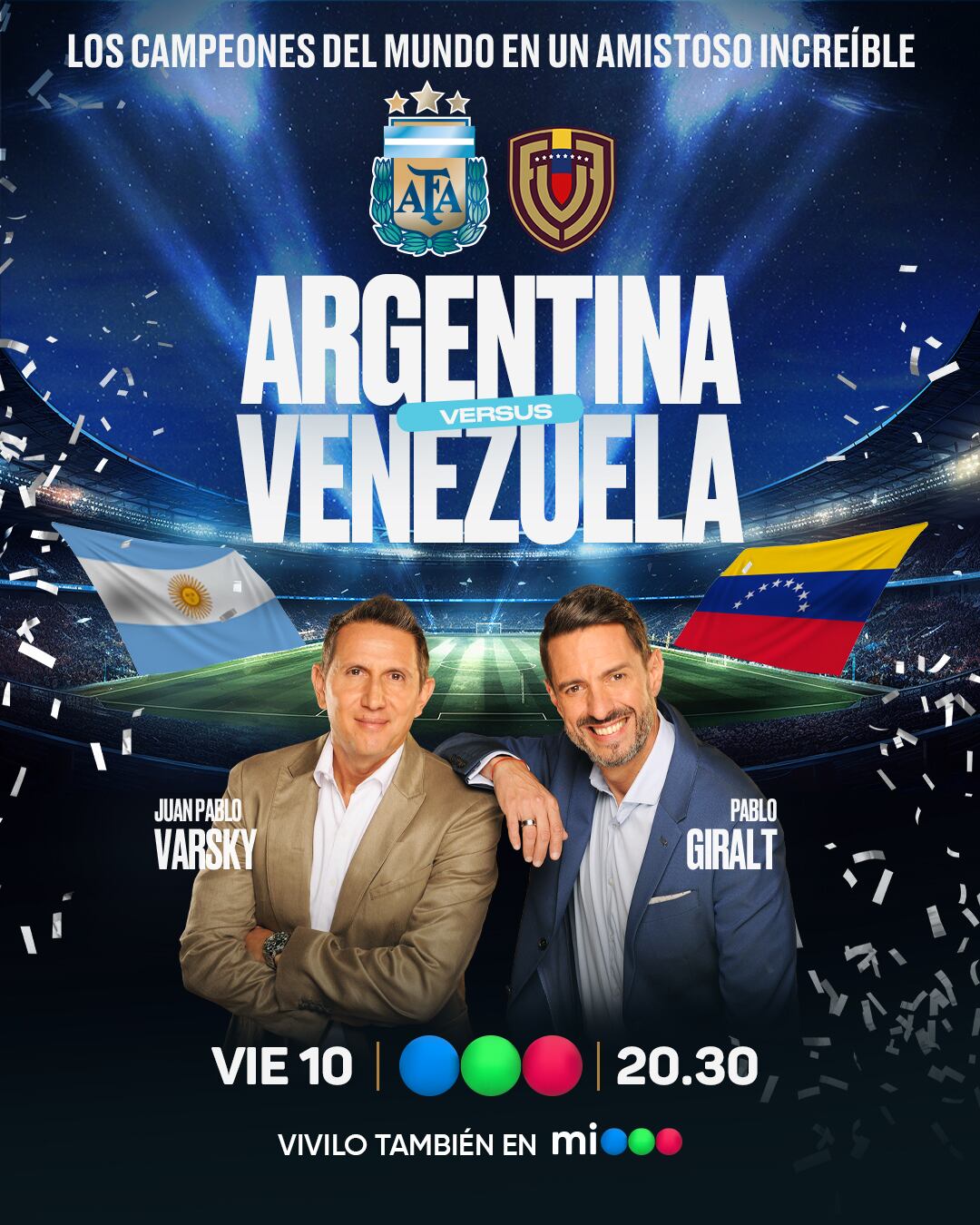 Canal TV para ver Argentina vs Venezuela por amistoso
