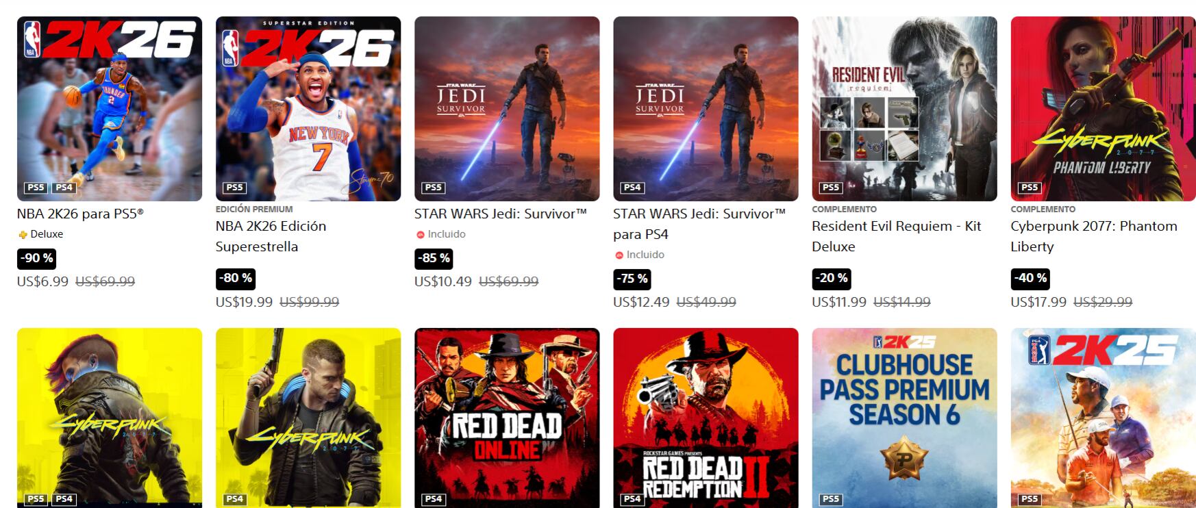PlayStation Store lanzó sus Rebajas de Temporada con descuentos de hasta 90% en títulos de PS5 y PS4. (PlayStation)