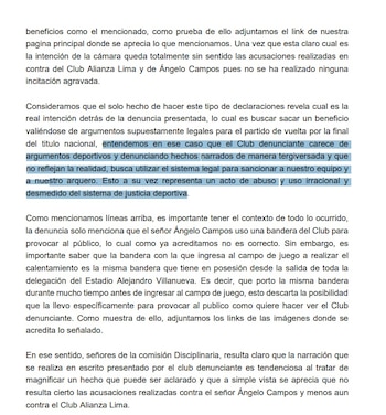 Alianza Lima consideró injusto el trato de la Liga 1 respecto a las apelaciones previo a la final vuelta con Universitario. - créditos: Alianza Lima