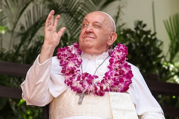 El Papa Francisco saluda a