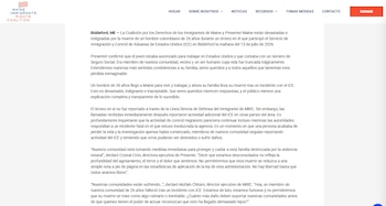 Comunicado organizaciones en defensa de migrantes - crédito Captura de Pantalla Maine Immigrant Rights Coalition