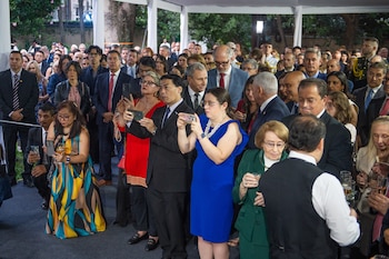 Los invitados durante la celebración