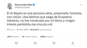 Reacciones en Twitter a la renuncia del director de Ecopetrol, Felipe Bayón.
