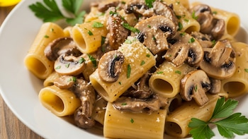 Paccheri con setas y parmesano: una receta italiana sencilla y saludable para preparar en cualquier momento