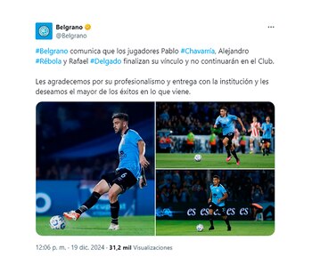 Belgrano confirmó las salidas de