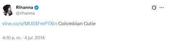 Rihanna compartió en sus redes la foto de Natalia Betancourt y la describió como “colombian cutie”, un gesto que cambió la vida de la modelo colombiana - crédito @rihanna/X