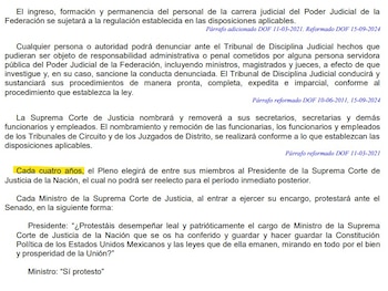 Este artículo aún dice que la presidencia de la SCJN se renovará cada 4 años. (Especial)