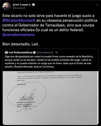 El panista se lanzó contra