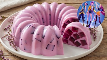 Receta de gelatina cremosa de mora inspirada en las Guerreras K-pop