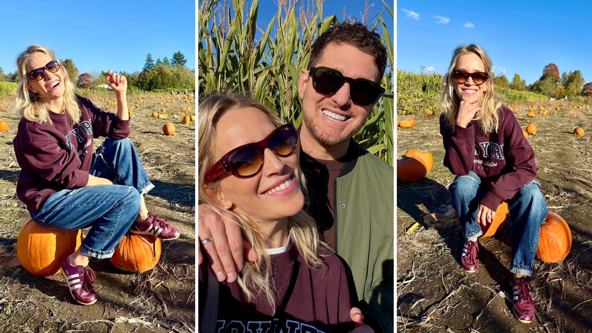 Luisana Lopilato y Michael Bublé disfrutaron del otoño en Canadá y se sumaron a una tradición