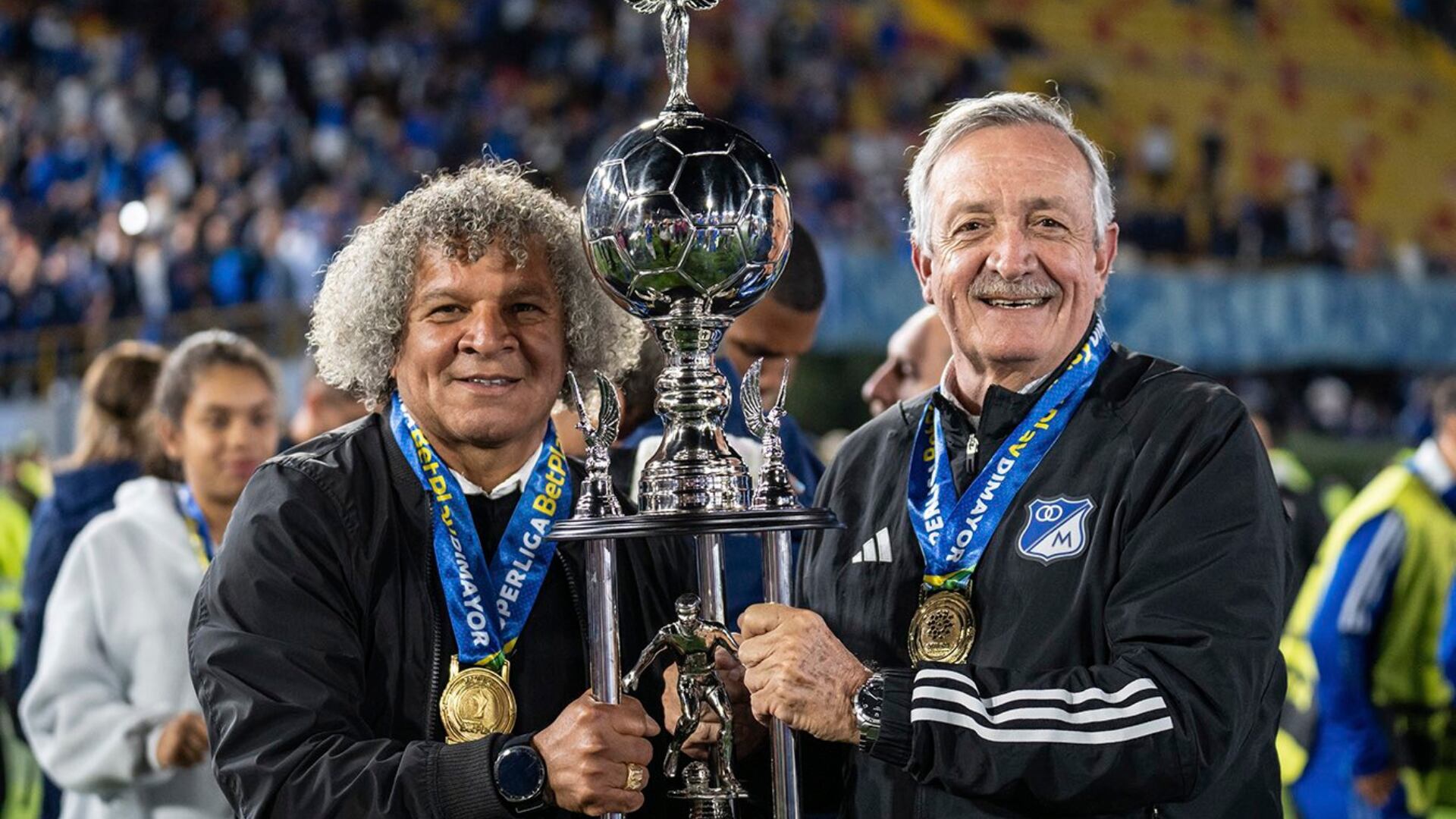 Uno de los tres títulos de Alberto Gamero con Millonarios fue la Superliga 2024, que fue el último en su carrera - crédito @MillosFCoficial/X
