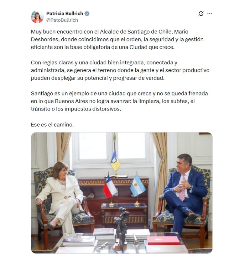 El tuit de Patricia Bullrich y una ácida comparación