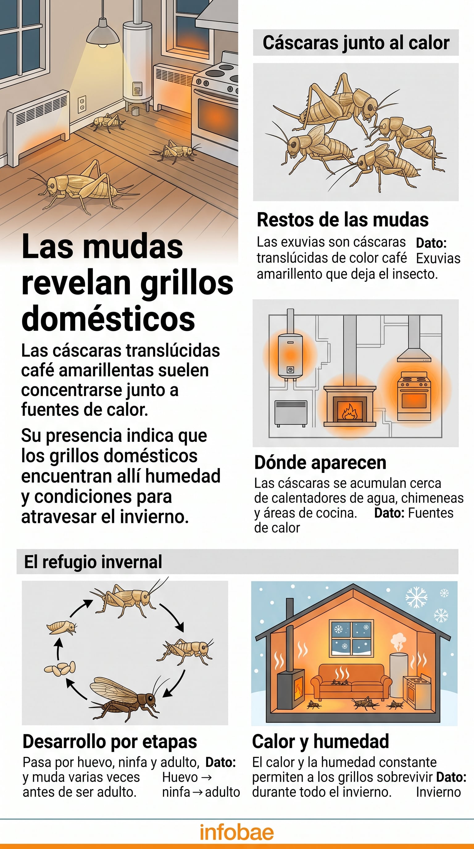 El grillo pasa por tres etapas de desarrollo: huevo, ninfa y adulto, antes de alcanzar su forma final. (Imagen Ilustrativa Infobae)