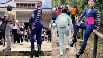 Joven subió Monserrate en tacones derrochando estilo y demostrando fortaleza: no es la primera vez