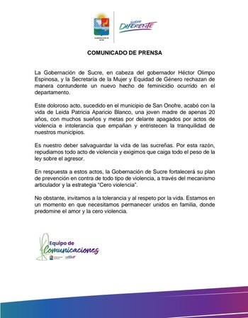 Feminicidio en Sucre