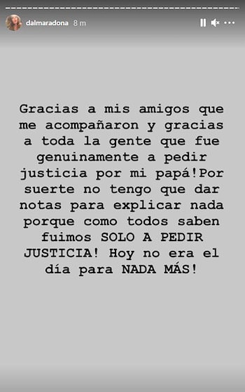 En su descargo, Dalma Maradona