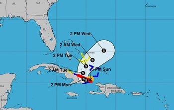 El huracán Oscar tocó tierra