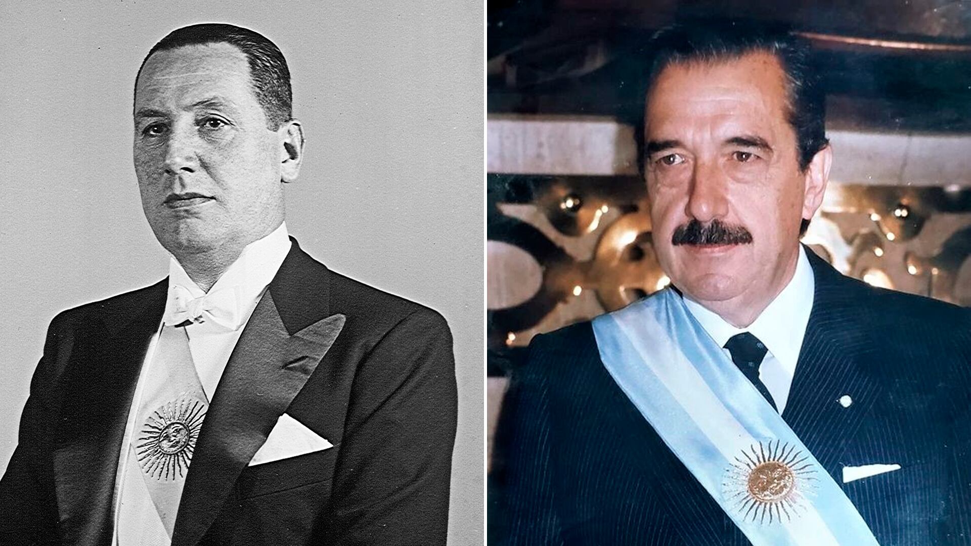 Juan Perón y Raún Alfonsín
