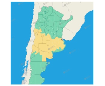 El mapa de alertas por
