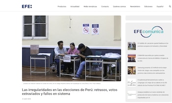 Piero Corvetto - ONPE - JNE - Elecciones 2026 - Medios internacionales - Perú - 21 abril