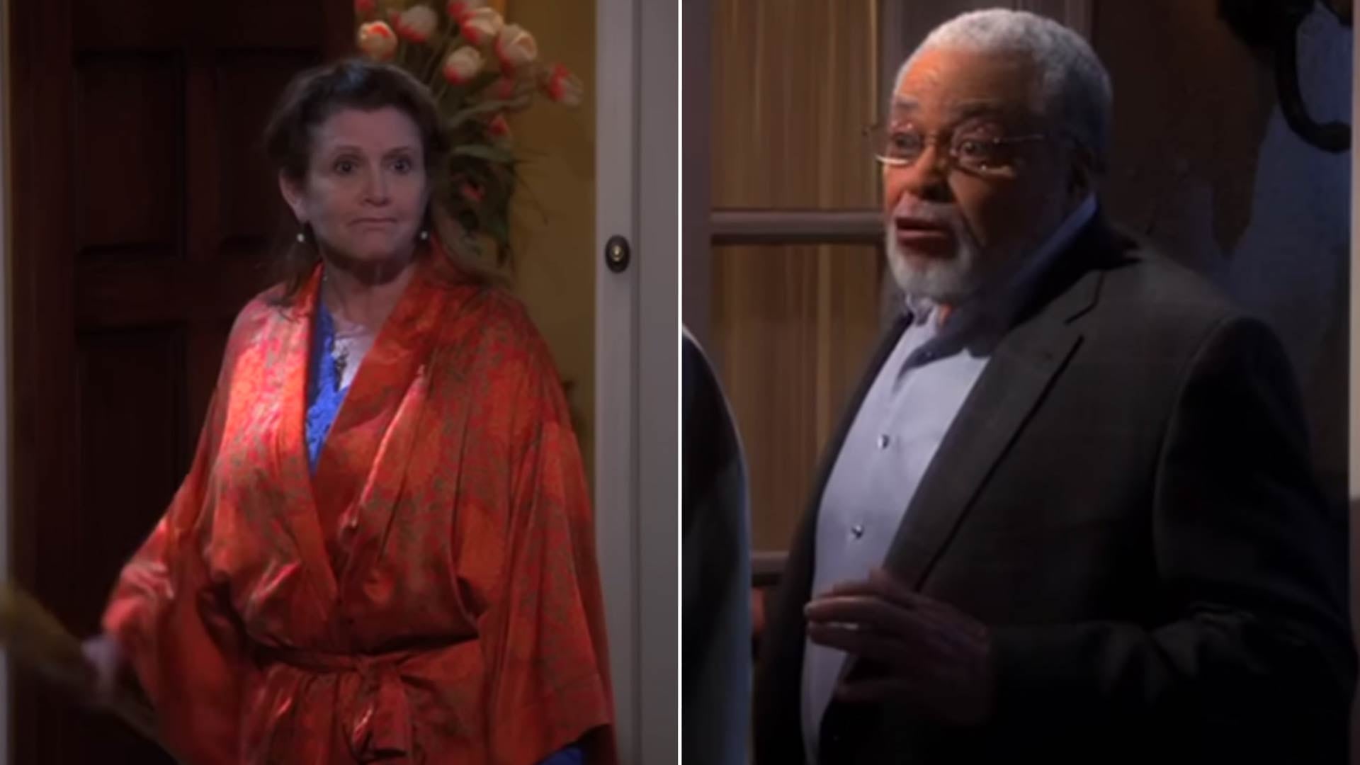 Carrie Fisher y James Earl Jones compartieron un episodio de