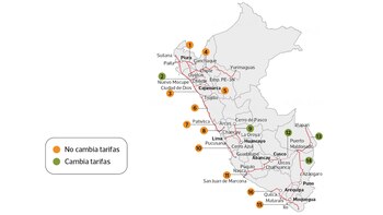 Ubicación de los peajes que