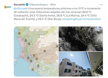 Pronóstico del Senamhi.