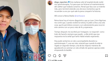 Guauque conoció a Reina Dávila, quien atraviesa el mismo diagnóstico que él superó un año antes - crédito @diego_reportero/ Instagram