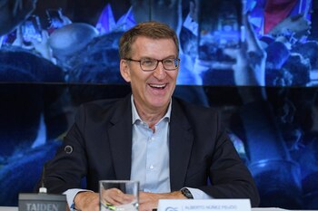 Feijóo, durante la reunión de la Junta Directiva Nacional del Partido Popular.