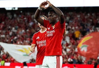 Así celebró Jhon Jader Durán su primer gol oficial con el Benfica de Portugal, lo hizo en fase previa de Europa League - crédito Benfica