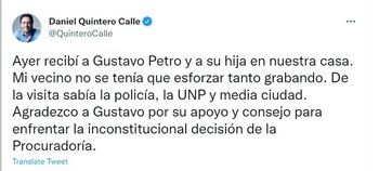 Gustavo Petro visitó a Daniel