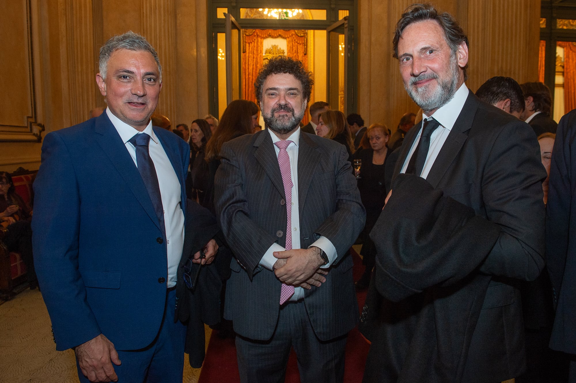 El diputado nacional Sebastián Pareja; el director ejecutivo del Congreso Judío Latinoamericano, Claudio Epelman; y el titular de