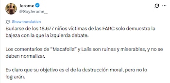 Jerome Sanabria criticó el video que se viralizó en redes sociales - crédito @SoyJerome_/X