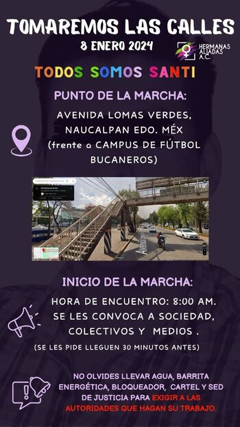 Convocatoria para protestar por el