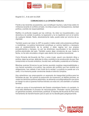 Sandra Ramírez - crédito @SandraComunes/X