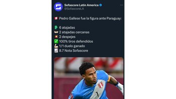 Las estadísticas de Pedro Gallese