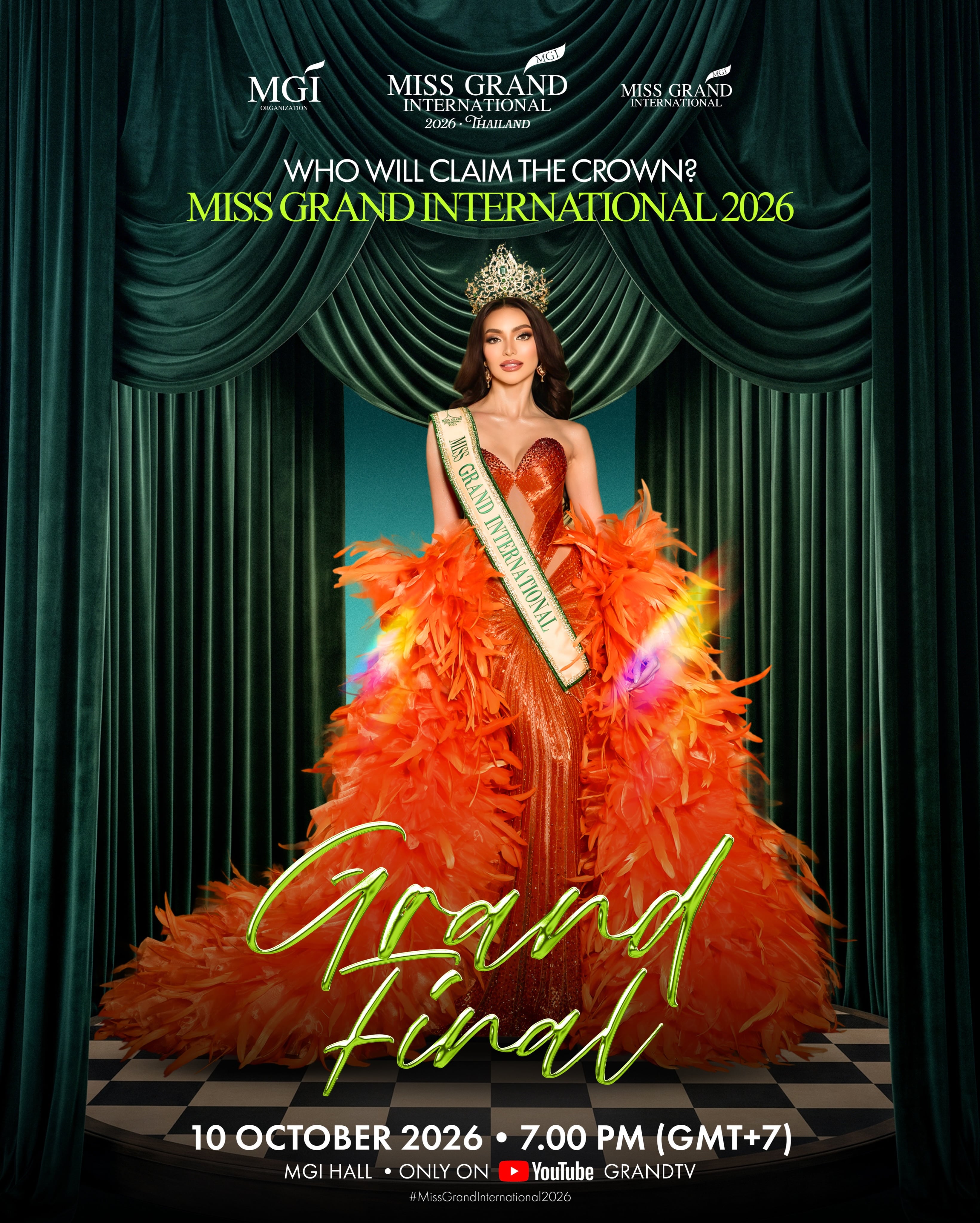 La final del Miss Grand International 2026 se realizará este sábado 10 de octubre en Bangkok.